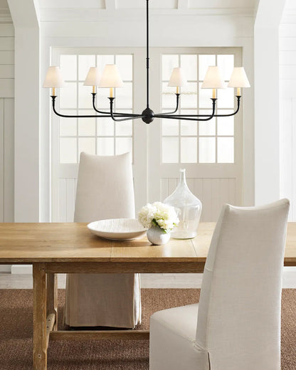 Piaf Chandelier | Premium Brass & Fabric | 2, 4, or 6 Lights