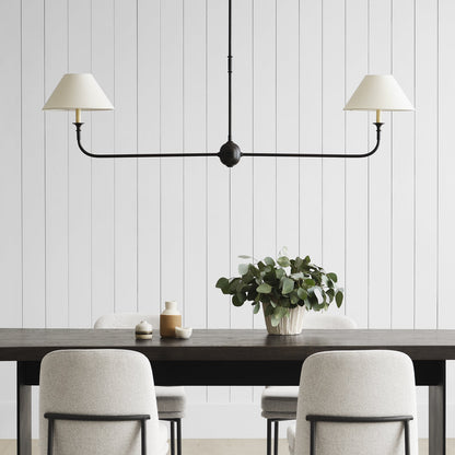 Piaf Chandelier | Premium Brass & Fabric | 2, 4, or 6 Lights
