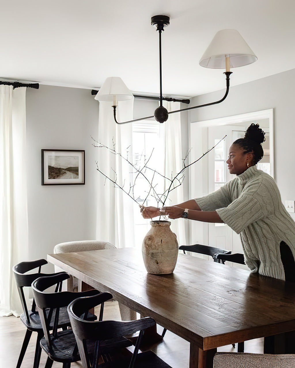 Piaf Chandelier | Premium Brass & Fabric | 2, 4, or 6 Lights