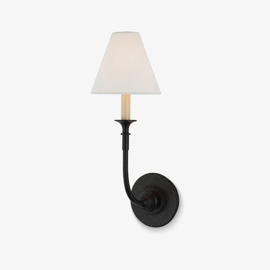 Luella Wall Lamp | Fabric & Metal | Black, Aged Gold, White