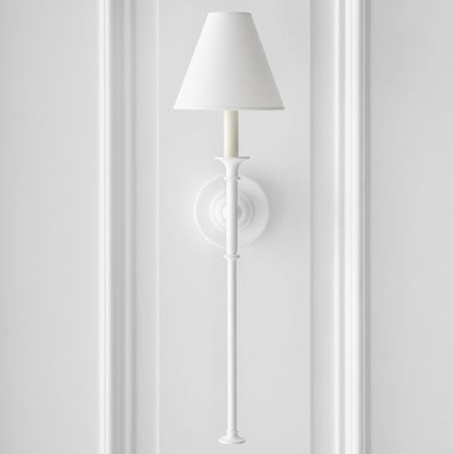 Luella Wall Lamp | Fabric & Metal | Black, Aged Gold, White