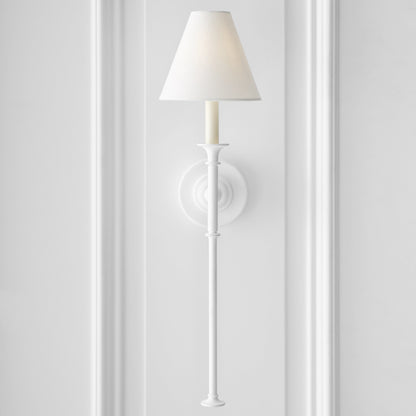 Luella Wall Lamp | Fabric & Metal | Black, Aged Gold, White
