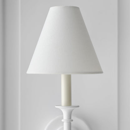 Luella Wall Lamp | Fabric & Metal | Black, Aged Gold, White