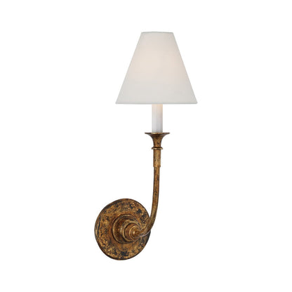 Luella Wall Lamp | Fabric & Metal | Black, Aged Gold, White