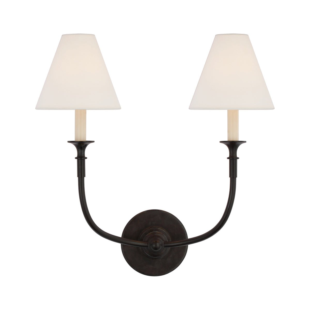 Luella Wall Lamp | Fabric & Metal | Black, Aged Gold, White