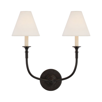 Luella Wall Lamp | Fabric & Metal | Black, Aged Gold, White