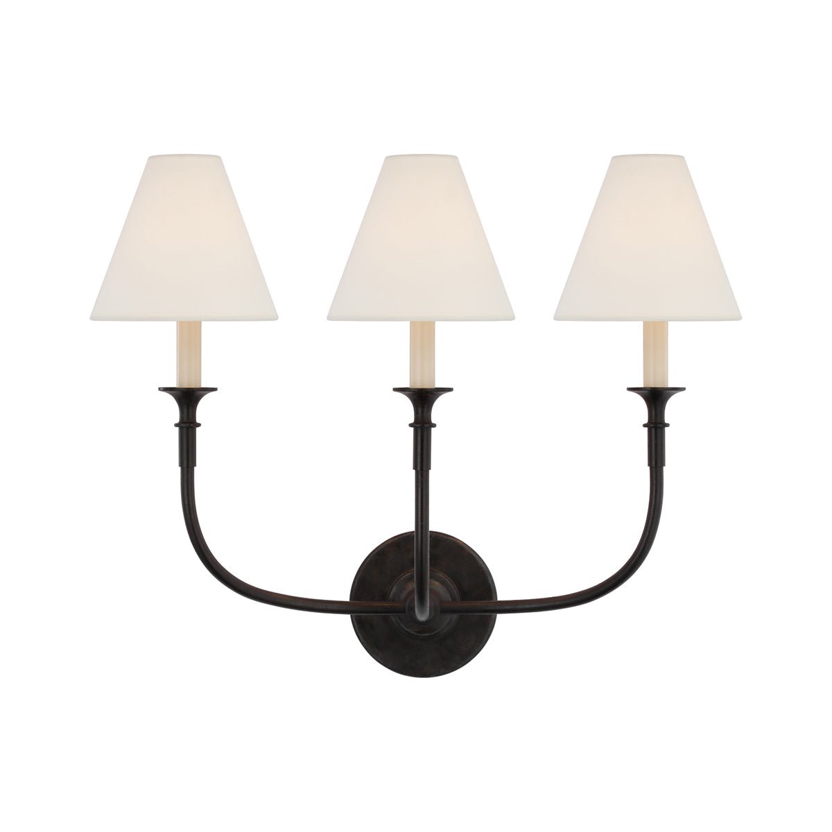 Luella Wall Lamp | Fabric & Metal | Black, Aged Gold, White
