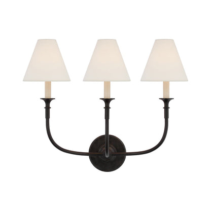 Luella Wall Lamp | Fabric & Metal | Black, Aged Gold, White