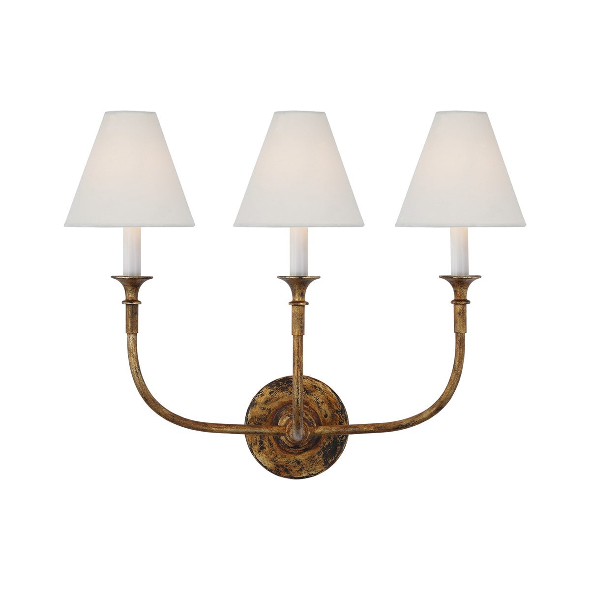 Luella Wall Lamp | Fabric & Metal | Black, Aged Gold, White