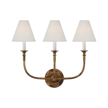 Luella Wall Lamp | Fabric & Metal | Black, Aged Gold, White