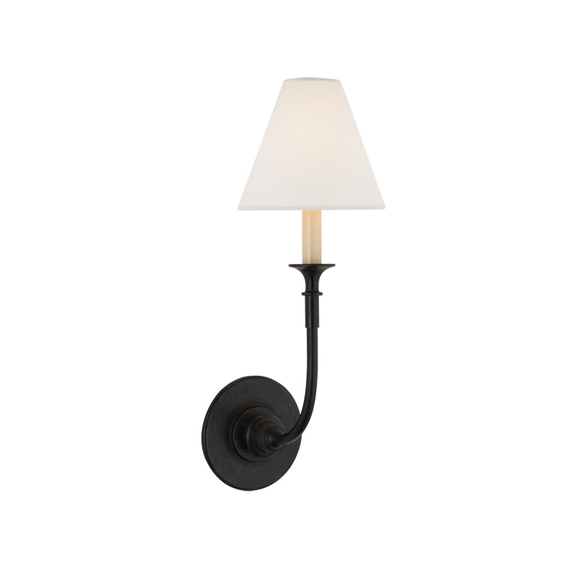 Piaf Wall Lamp | Antique Brass & White Shade | Multiple Light Options