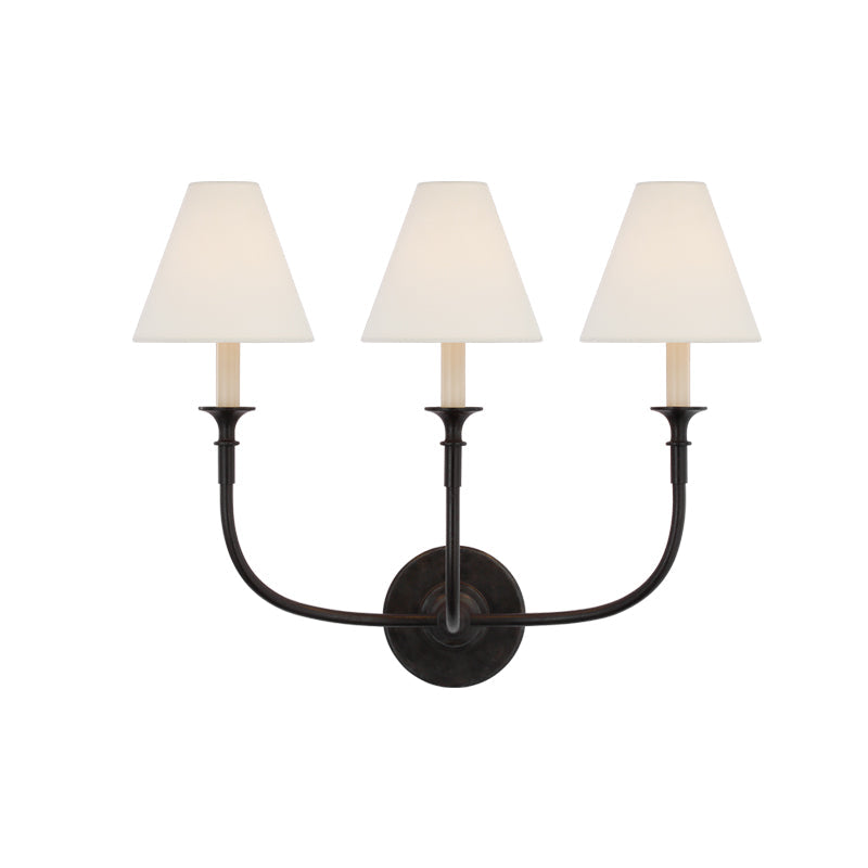 Piaf Wall Lamp | Antique Brass & White Shade | Multiple Light Options