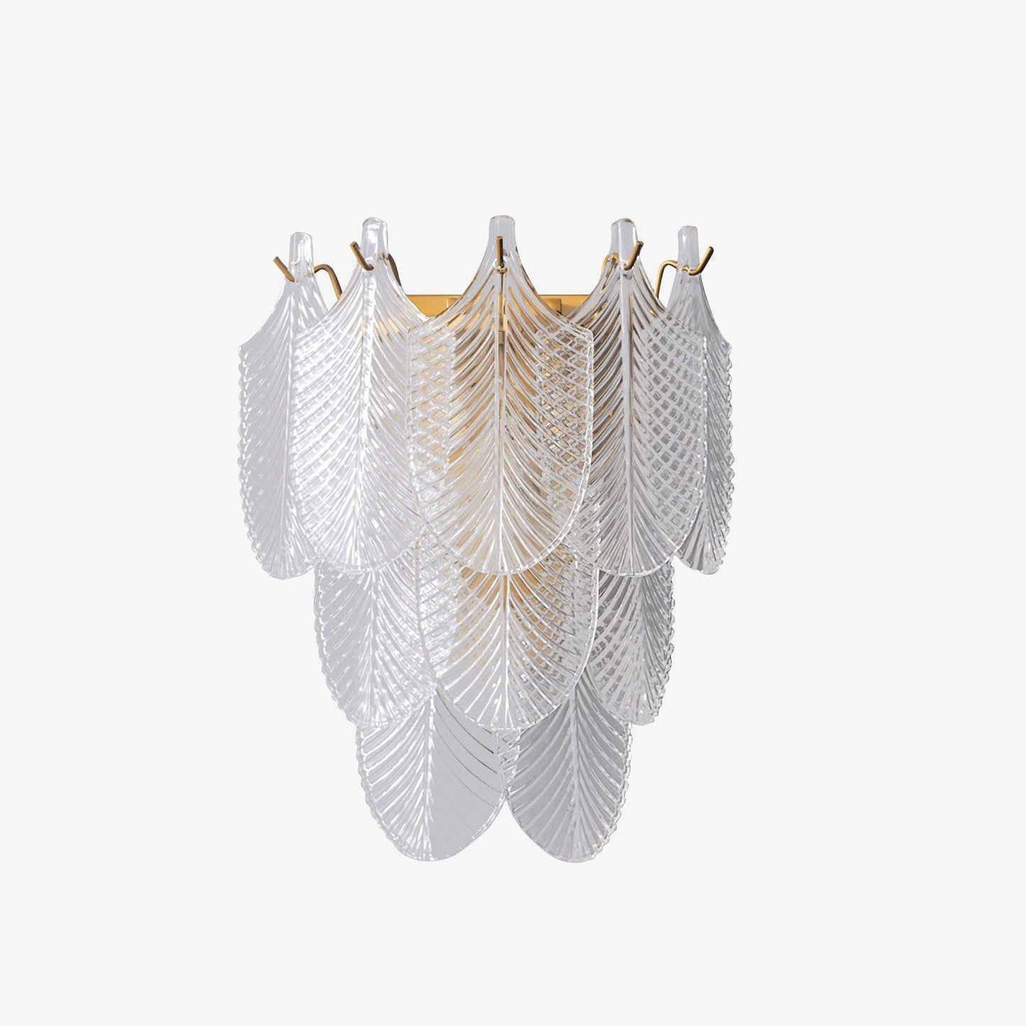 Murano Wall Sconce | Clear Textured Glass & Brass | Set of 2