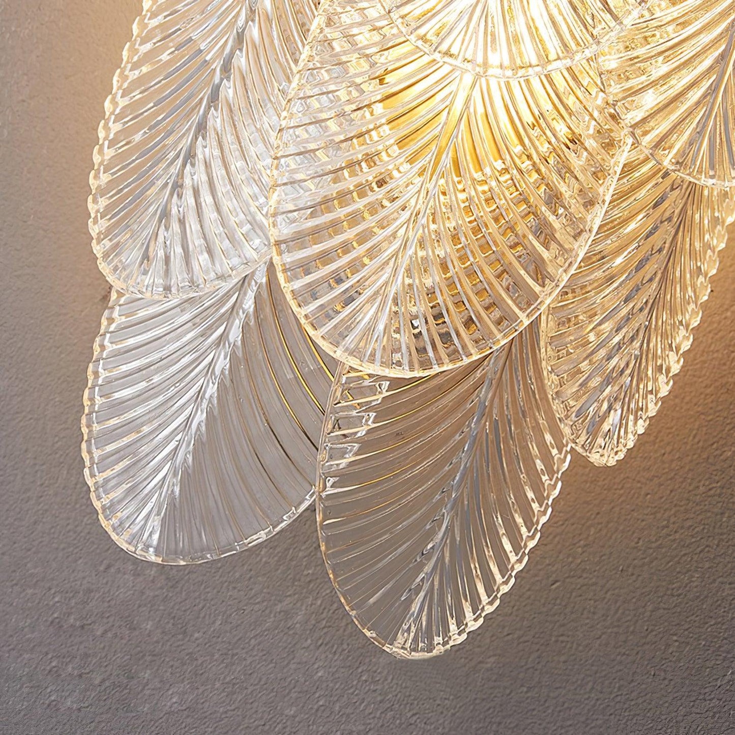 Murano Wall Sconce | Clear Textured Glass & Brass | Set of 2