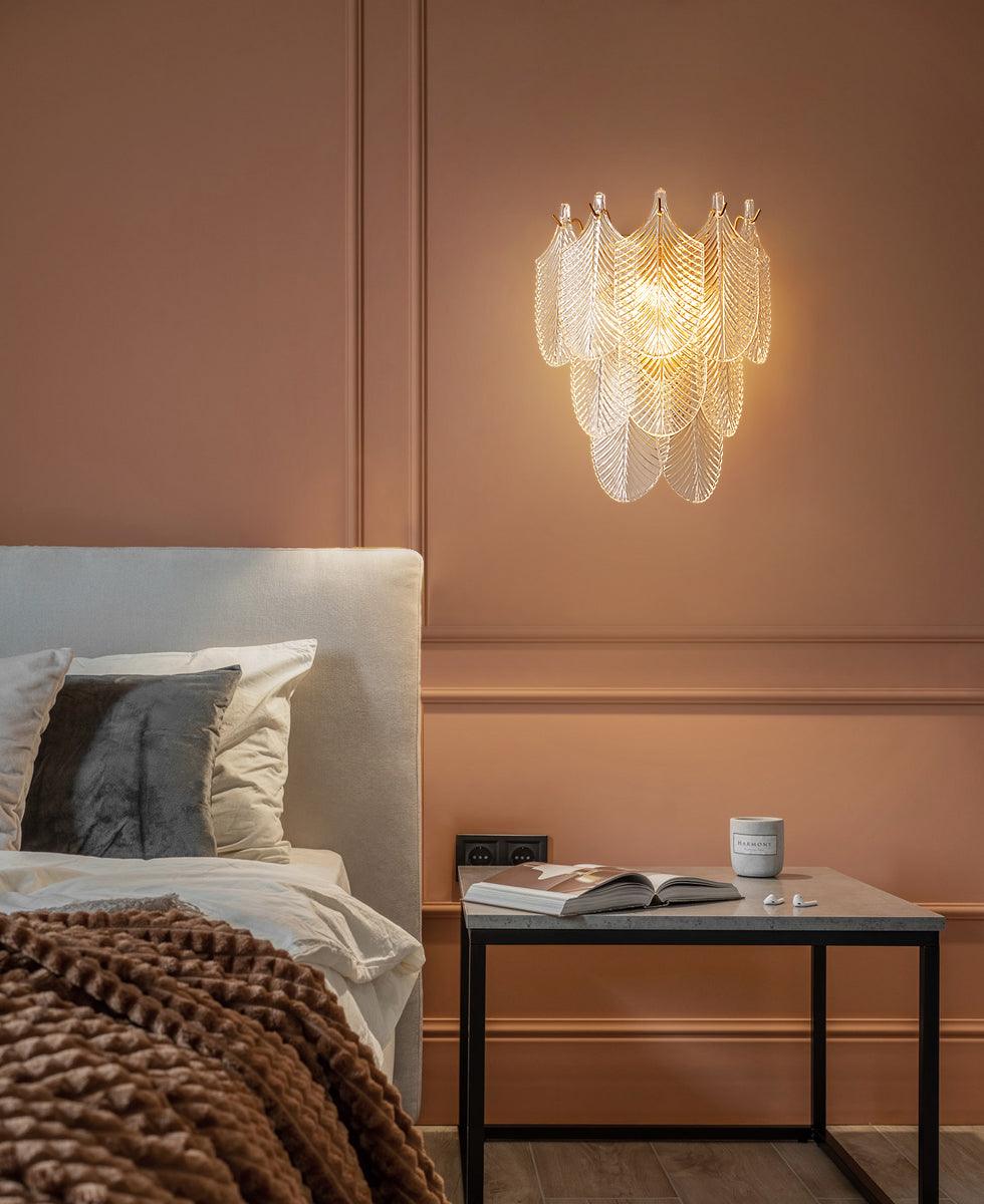 Murano Wall Sconce | Clear Textured Glass & Brass | Set of 2