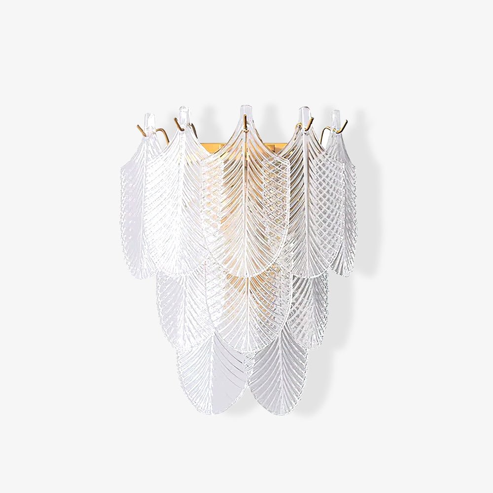 Murano Wall Sconce | Clear Textured Glass & Brass | Set of 2