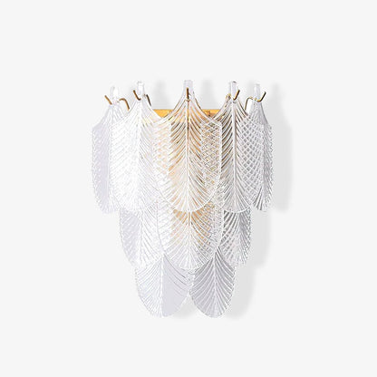 Murano Wall Sconce | Clear Textured Glass & Brass | Set of 2