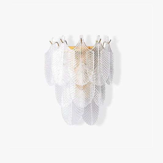 Murano Wall Sconce | Clear Textured Glass & Brass | Set of 2