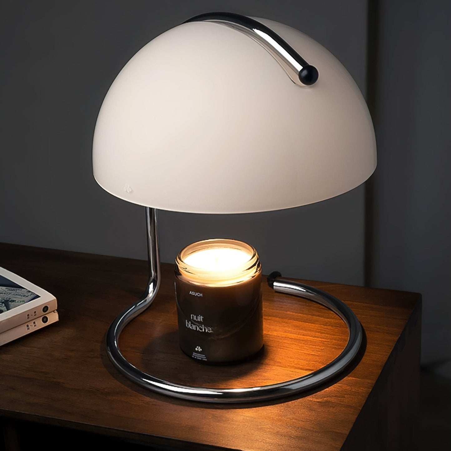Pierre Table Lamp | Chrome Metal & Glass Accents | 24cm Diameter