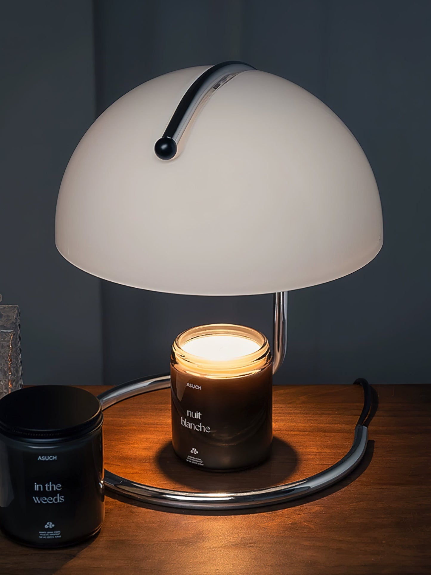 Pierre Table Lamp | Chrome Metal & Glass Accents | 24cm Diameter