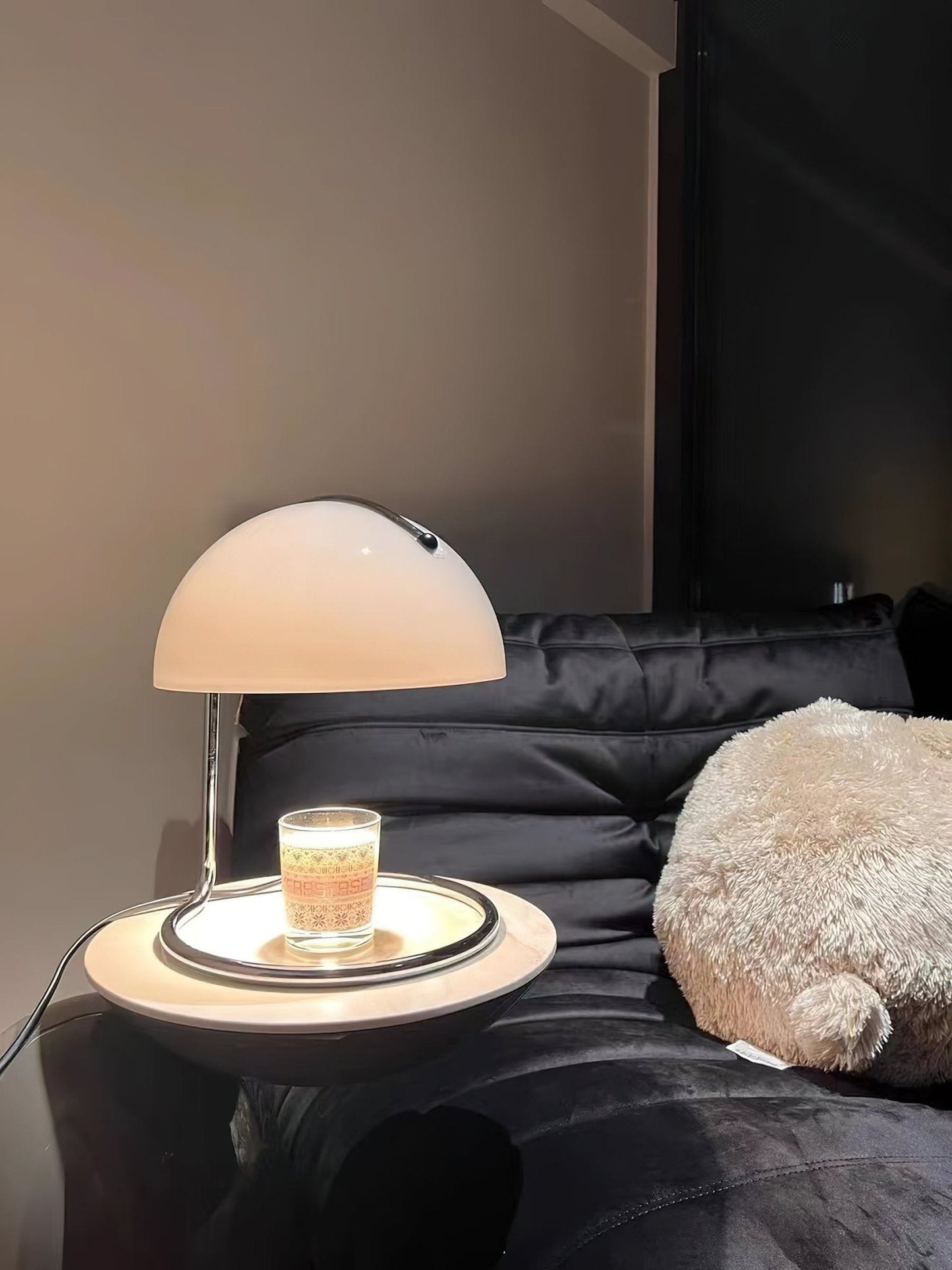 Pierre Table Lamp | Chrome Metal & Glass Accents | 24cm Diameter