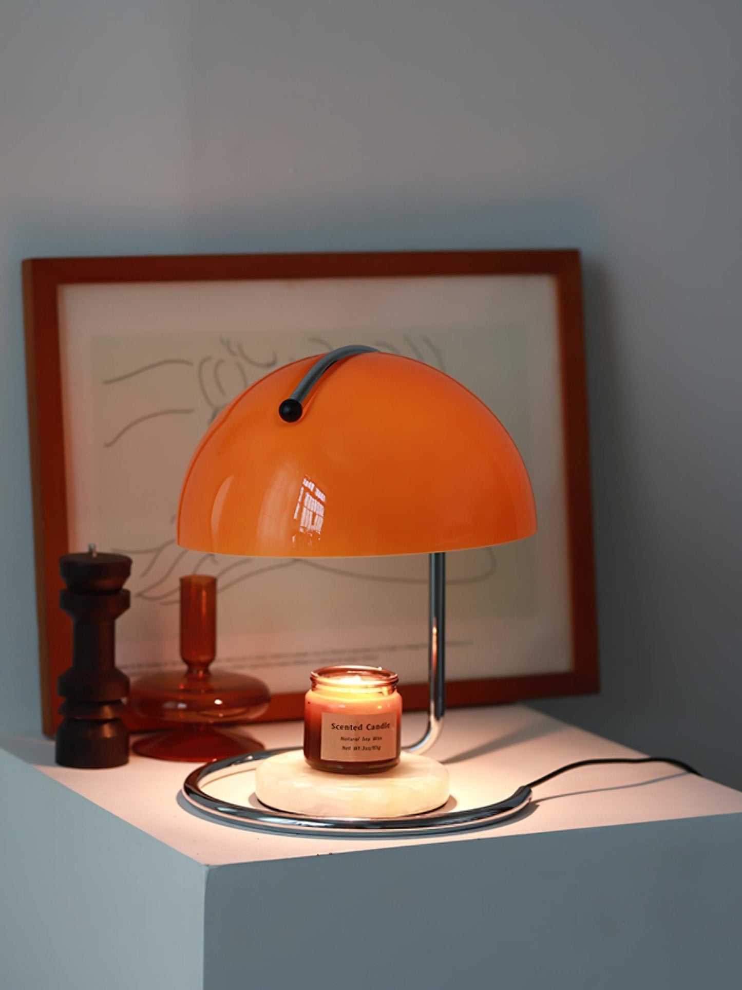 Pierre Table Lamp | Chrome Metal & Glass Accents | 24cm Diameter