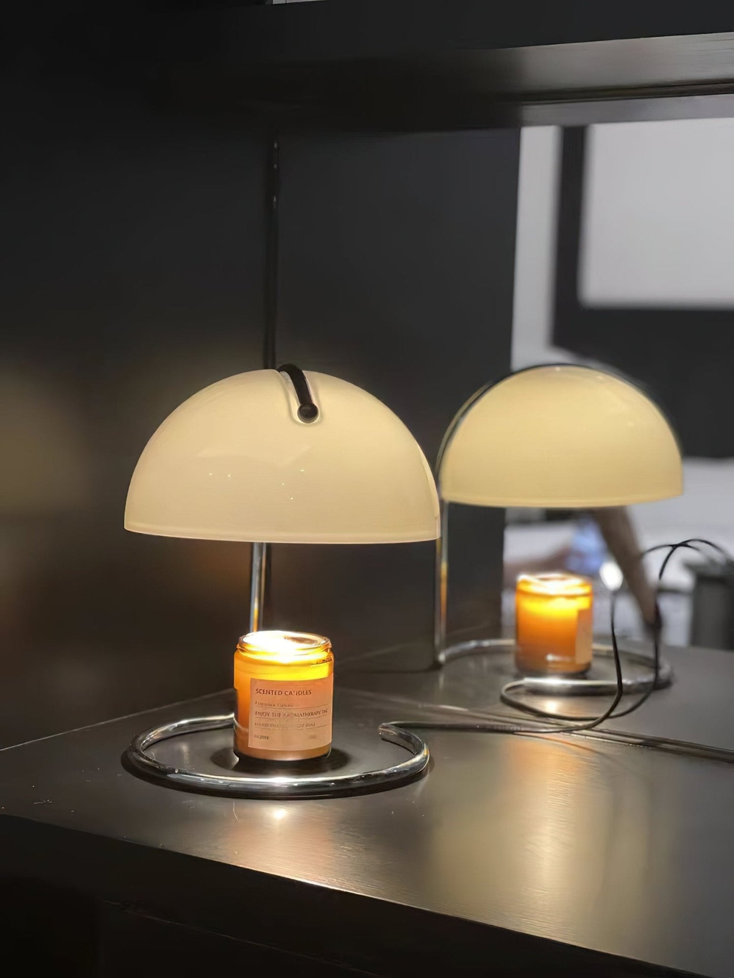 Pierre Table Lamp | Chrome Metal & Glass Accents | 24cm Diameter