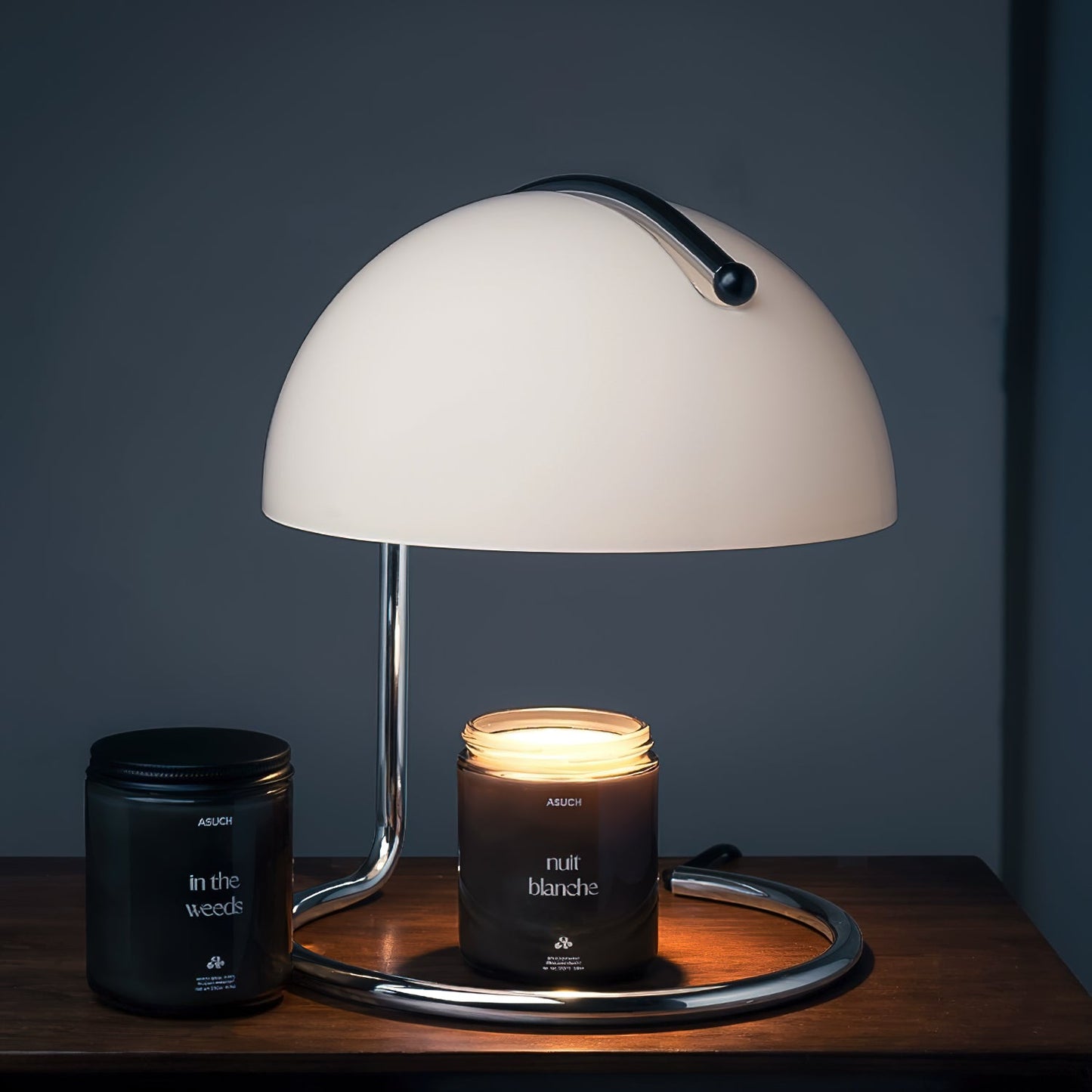 Pierre Table Lamp | Chrome Metal & Glass Accents | 24cm Diameter