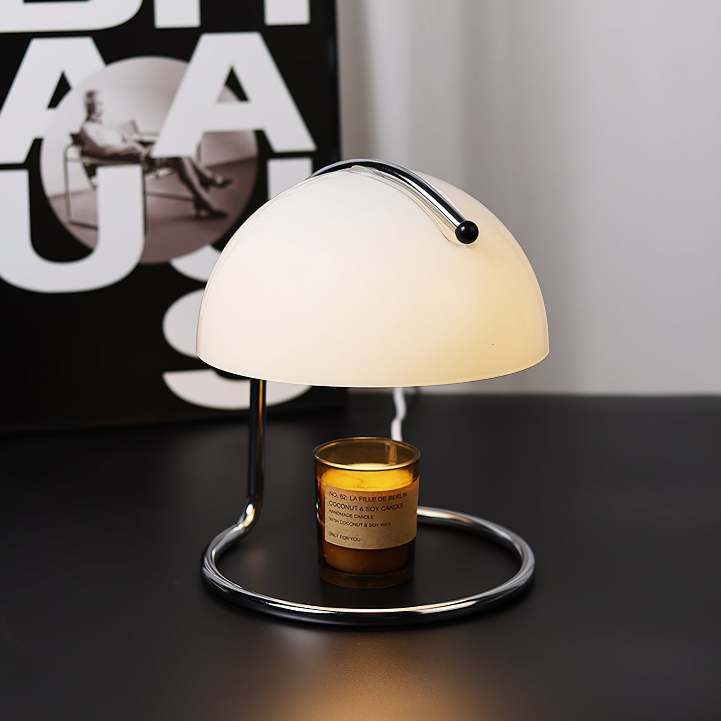 Pierre Table Lamp | Chrome Metal & Glass Accents | 24cm Diameter