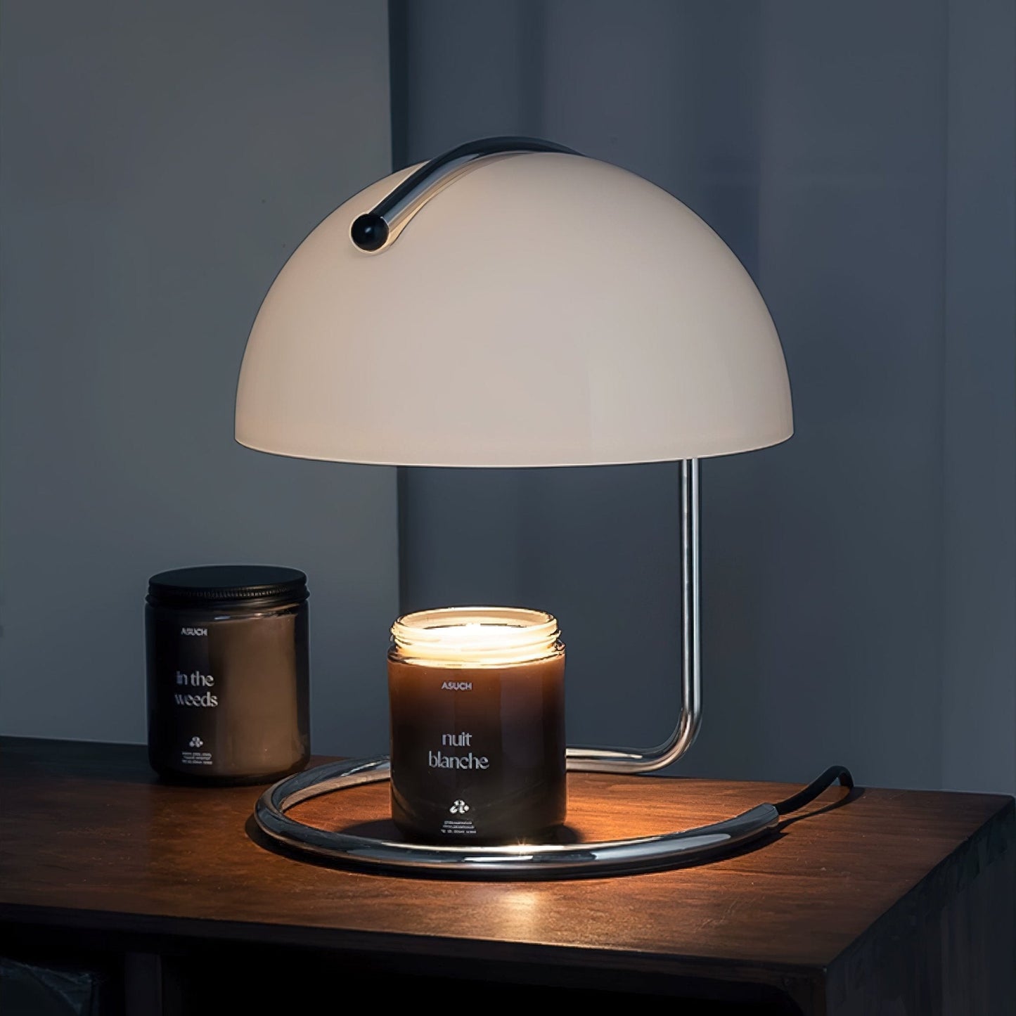 Pierre Table Lamp | Chrome Metal & Glass Accents | 24cm Diameter