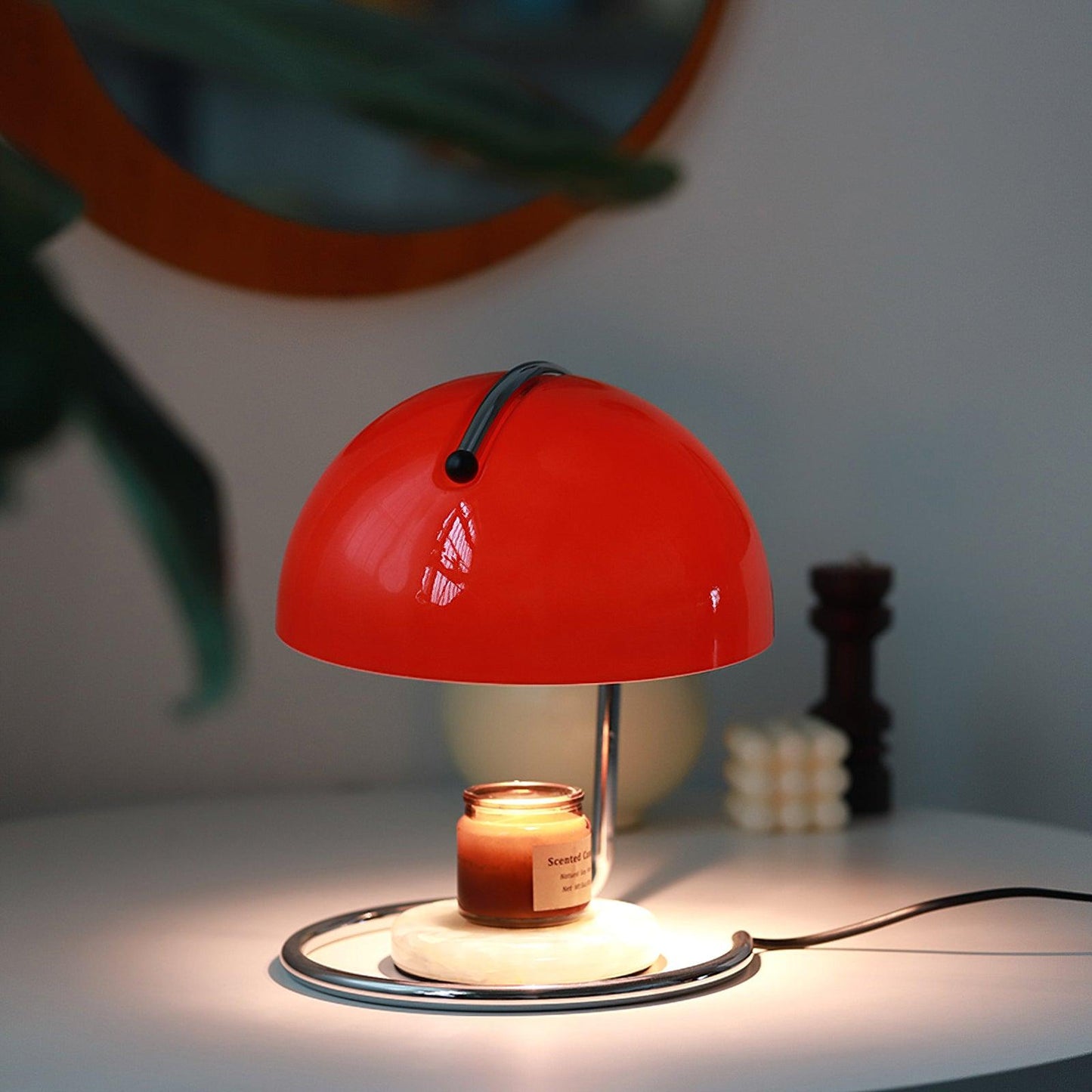 Pierre Table Lamp | Chrome Metal & Glass Accents | 24cm Diameter