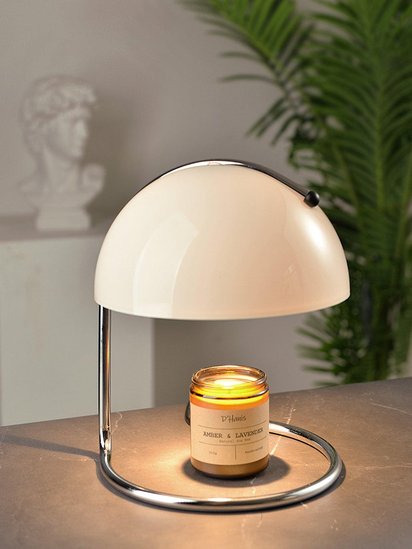 Pierre Table Lamp | Chrome Metal & Glass Accents | 24cm Diameter