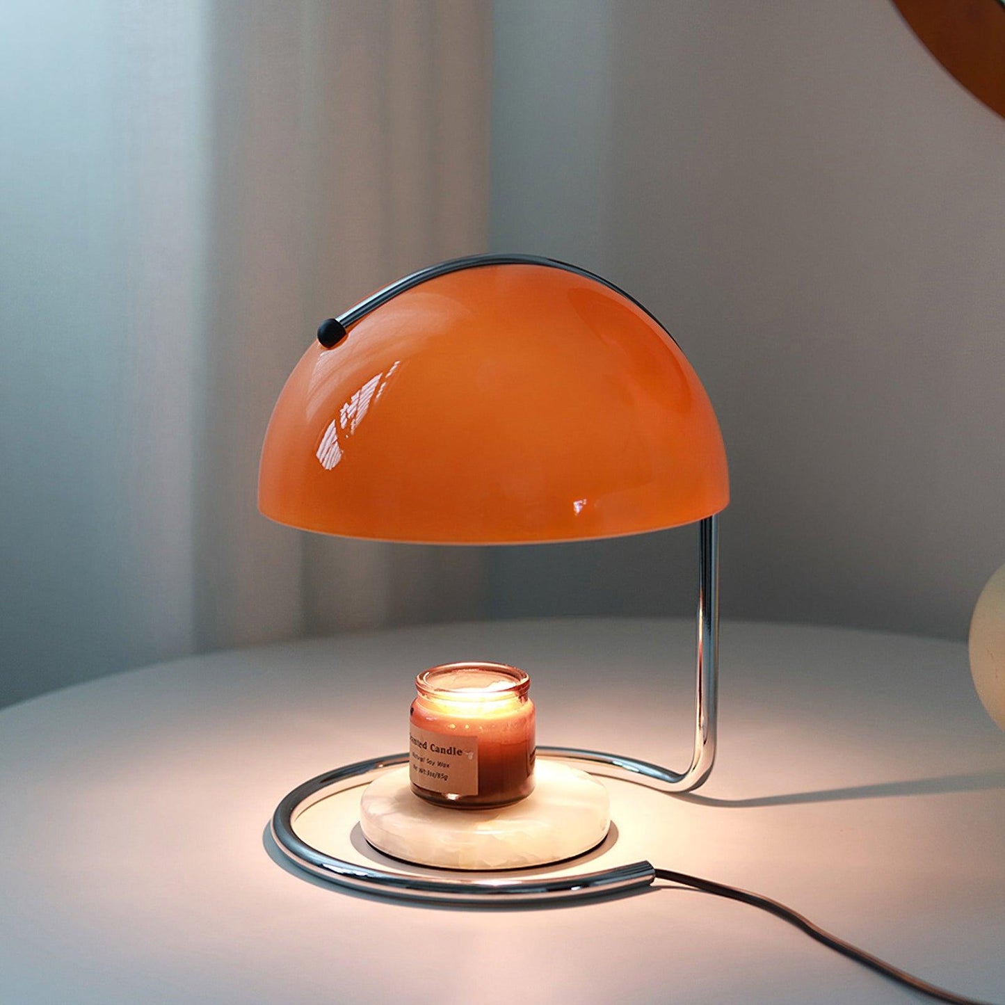 Pierre Table Lamp | Chrome Metal & Glass Accents | 24cm Diameter