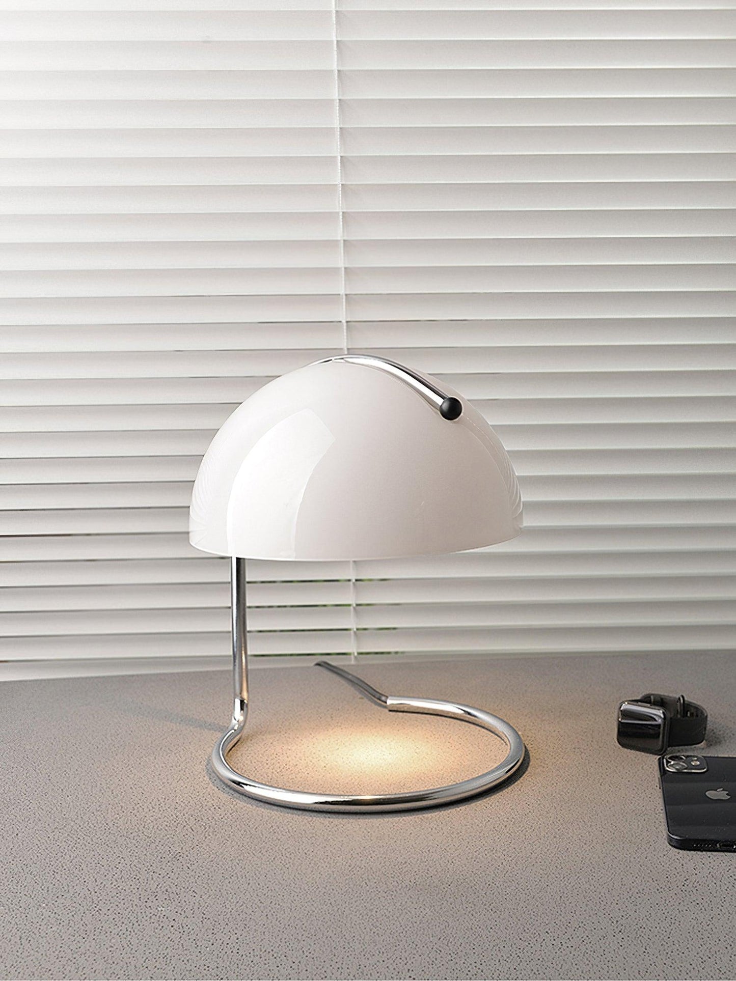 Pierre Table Lamp | Chrome Metal & Glass Accents | 24cm Diameter