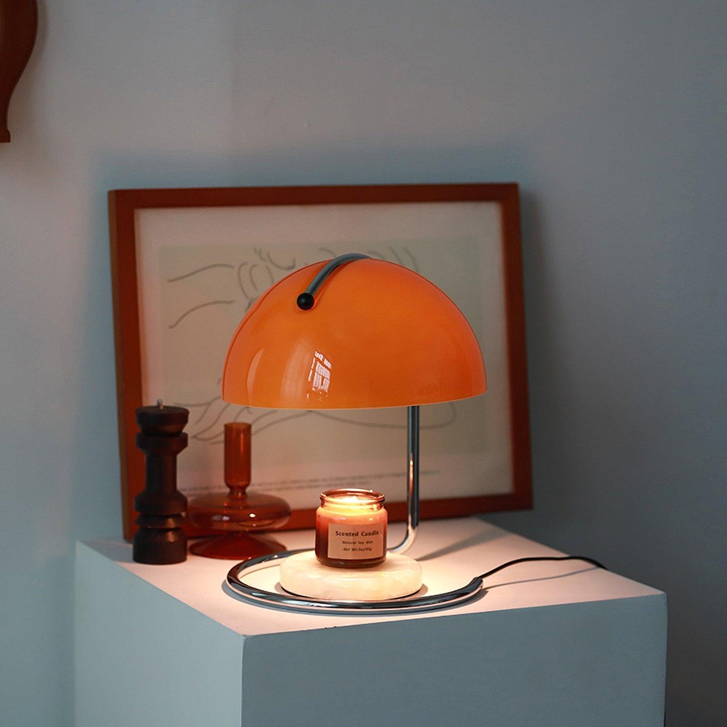Pierre Table Lamp | Chrome Metal & Glass Accents | 24cm Diameter