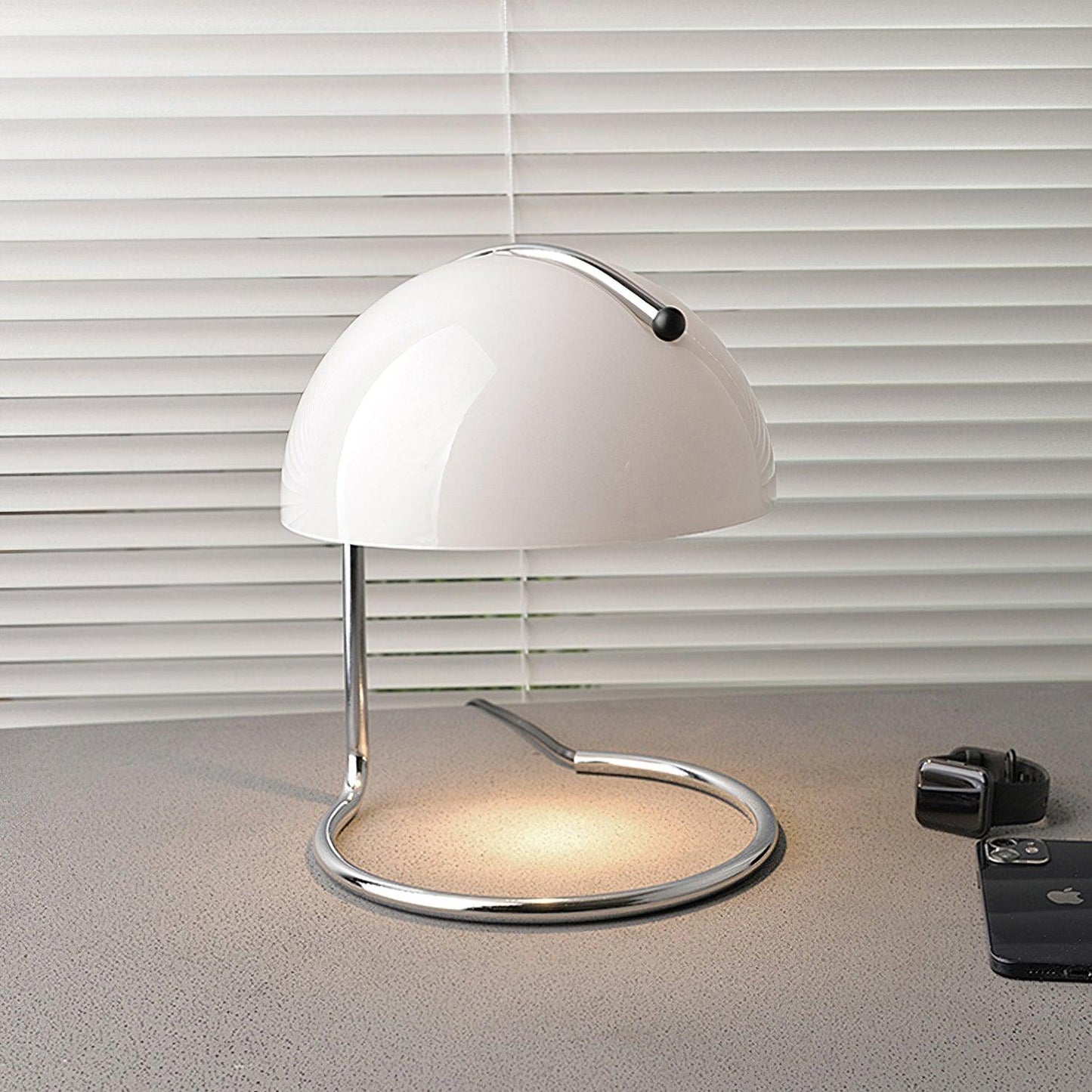 Pierre Table Lamp | Chrome Metal & Glass Accents | 24cm Diameter