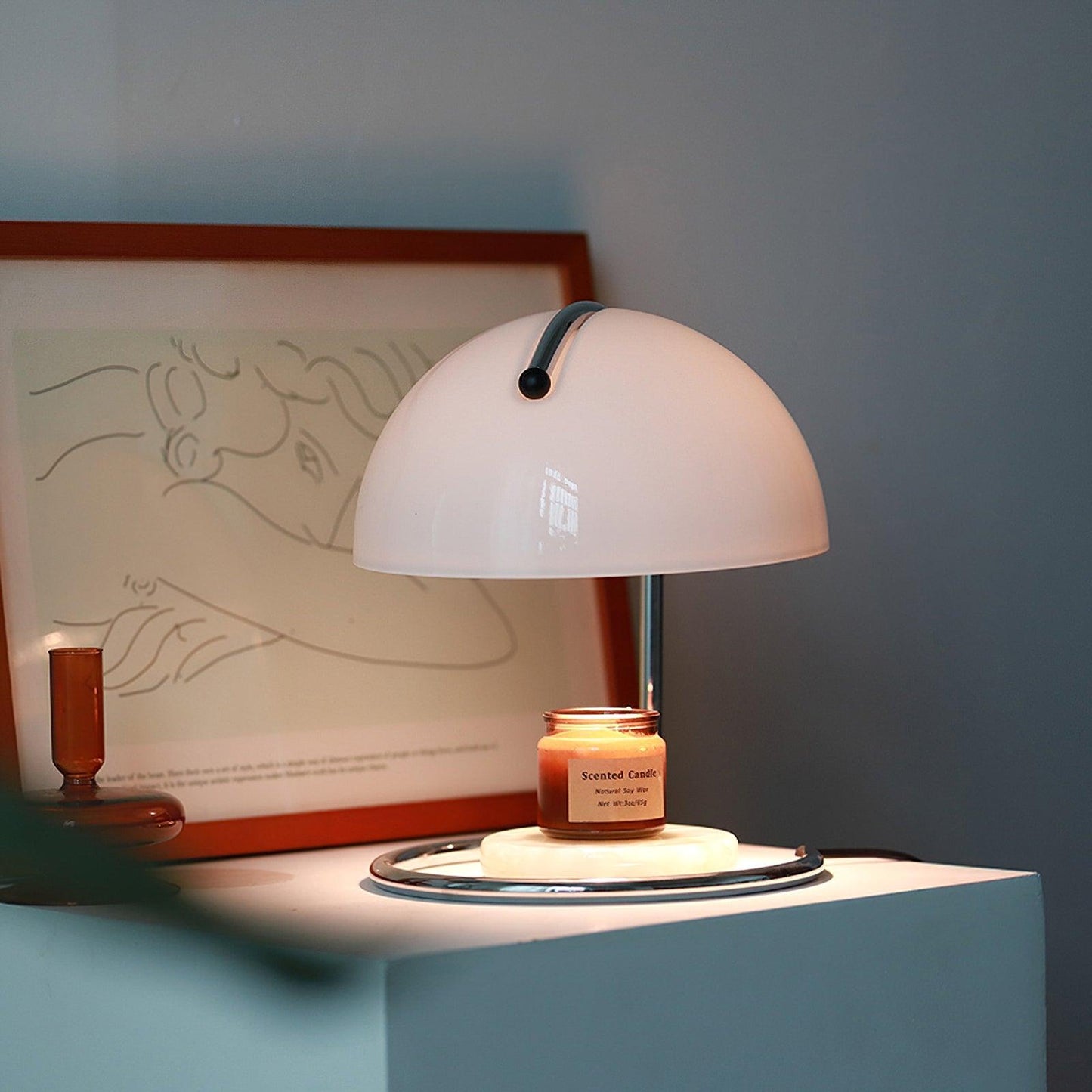 Pierre Table Lamp | Chrome Metal & Glass Accents | 24cm Diameter