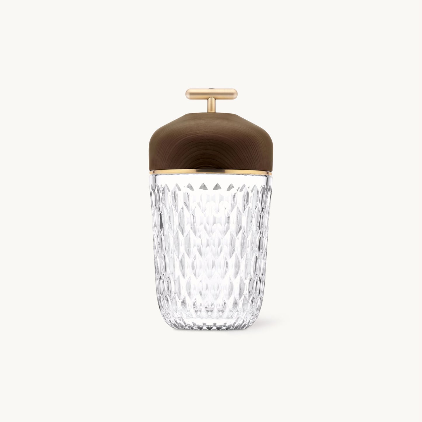 Pine Cone Table Lamp | Crystal Glass & Metal | Walnut Color