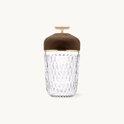 Pine Cone Table Lamp | Crystal Glass & Metal | Walnut Color
