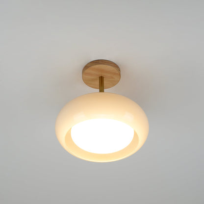 Ceiling Lamp | Brass & Fabric | 50cm Diameter, Retro Style