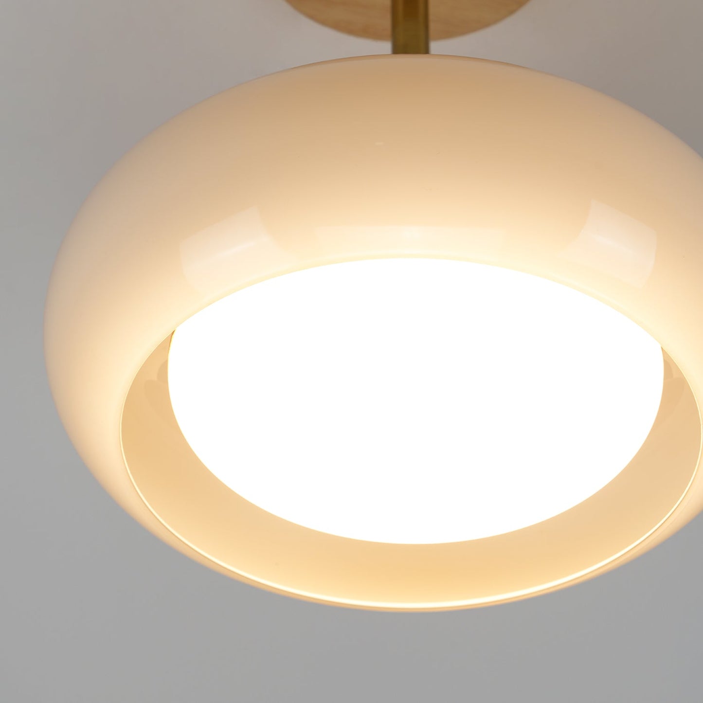 Ceiling Lamp | Brass & Fabric | 50cm Diameter, Retro Style
