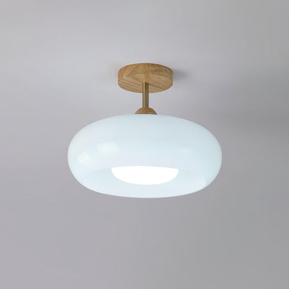 Ceiling Lamp | Brass & Fabric | 50cm Diameter, Retro Style