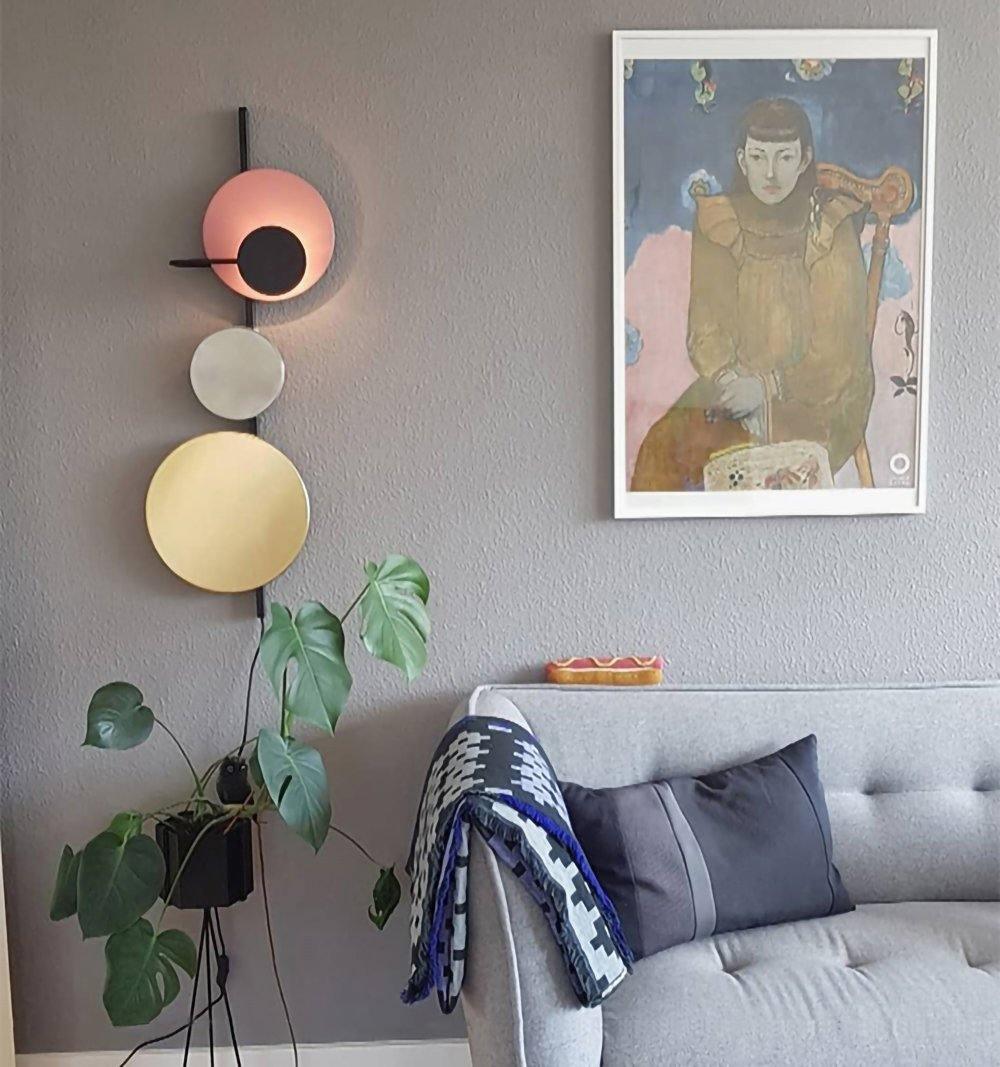 Planet Wall Lamp | Metal LED | Electric Blue & Indian Red