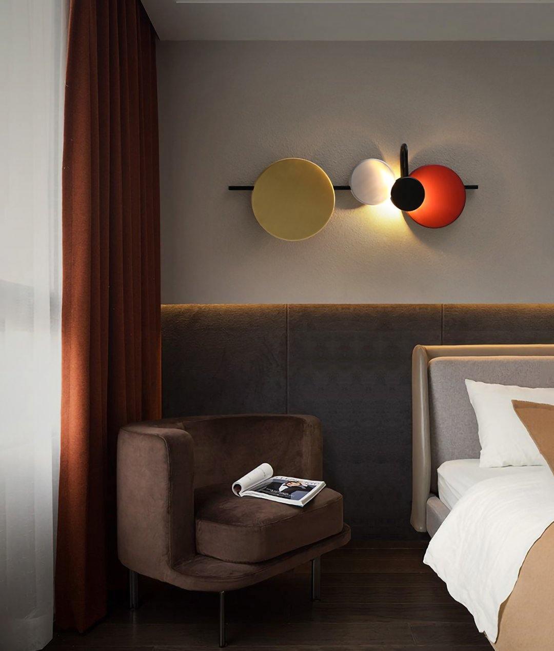 Planet Wall Lamp | Metal LED | Electric Blue & Indian Red