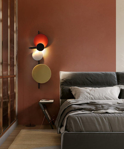 Planet Wall Lamp | Metal LED | Electric Blue & Indian Red