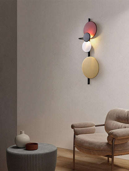 Planet Wall Lamp | Metal LED | Electric Blue & Indian Red