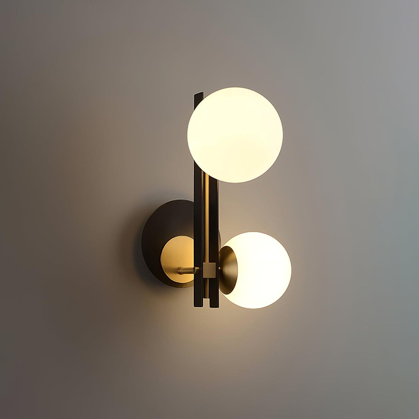 Planeta Wall Lamp | Brass & White Glass | Set of 2