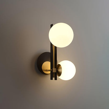 Planeta Wall Lamp | Brass & White Glass | Set of 2
