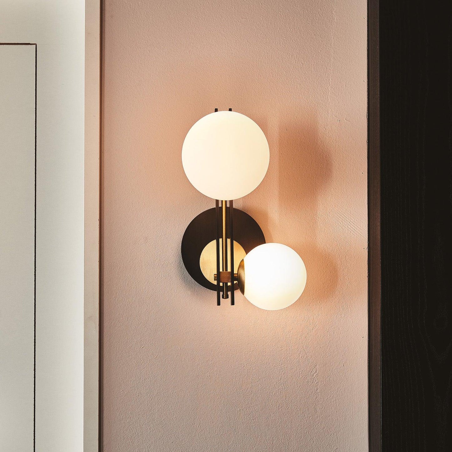 Planeta Wall Lamp | Brass & White Glass | Set of 2