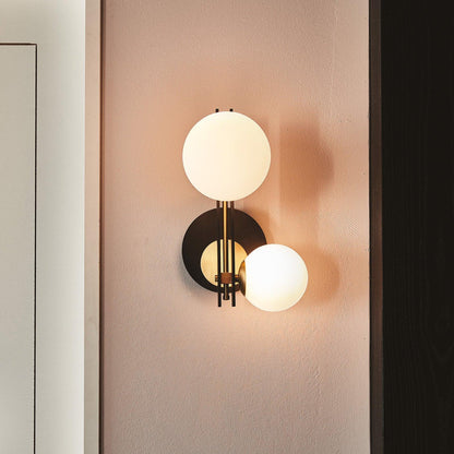 Planeta Wall Lamp | Brass & White Glass | Set of 2